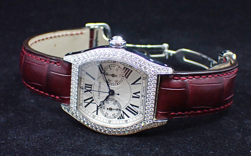 Cartier Tortue Monopoussoir Chronograph WA506351 White Gold