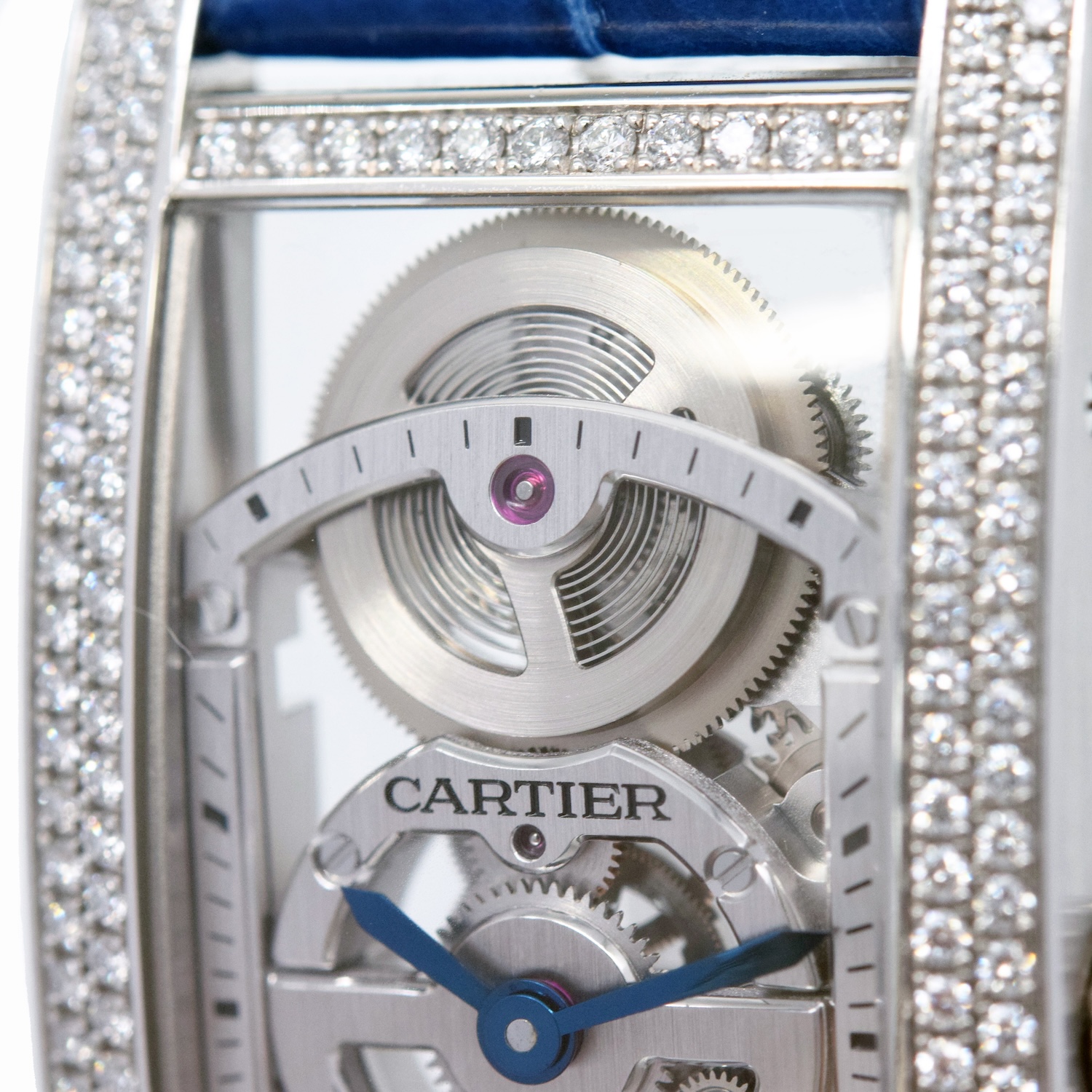 Cartier Tank Cintree HPI01123 Platinum Diamond Skeleton Watch