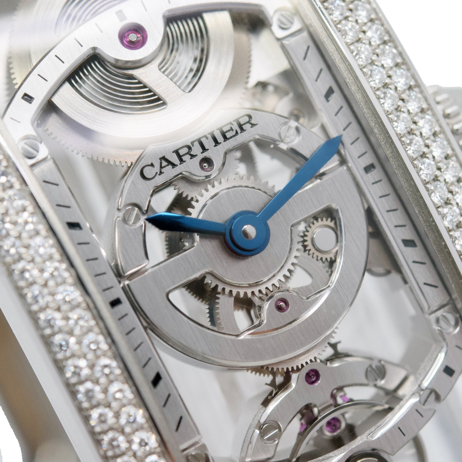 Cartier Tank Cintree HPI01123 Platinum Diamond Skeleton Watch