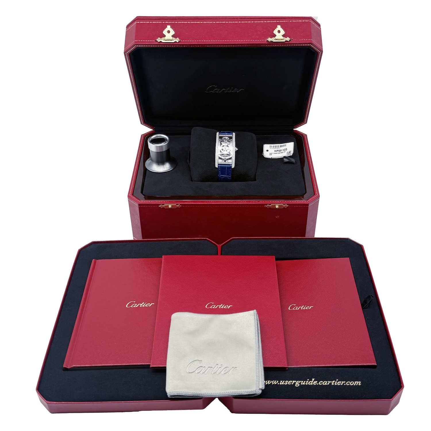 Cartier Tank Cintree HPI01123 Platinum Diamond Skeleton Watch