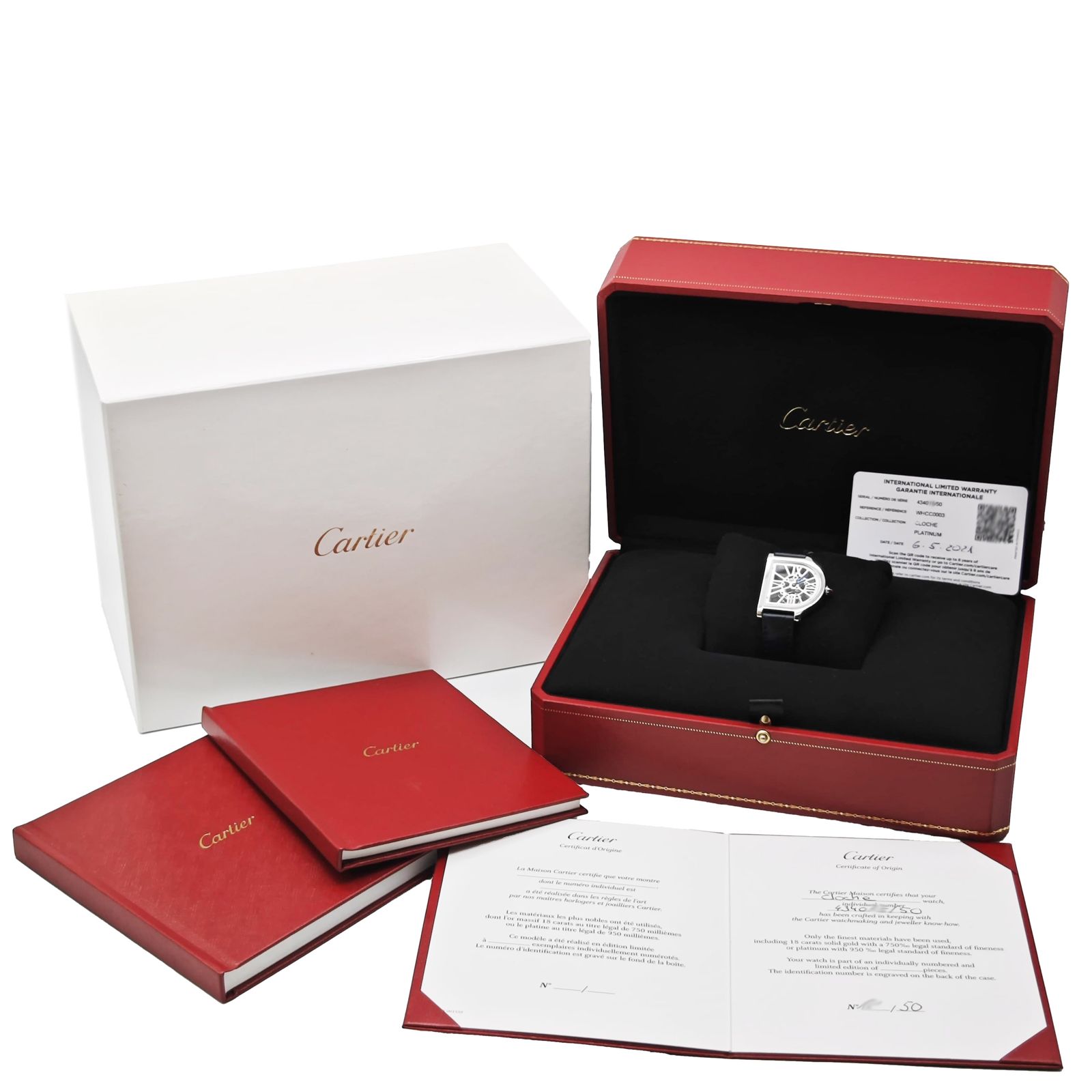 Cartier コンパスデザイン 置物 Cartier Cloche de Cartier Skeleton 4340 WHCC0003 Platinum Watch