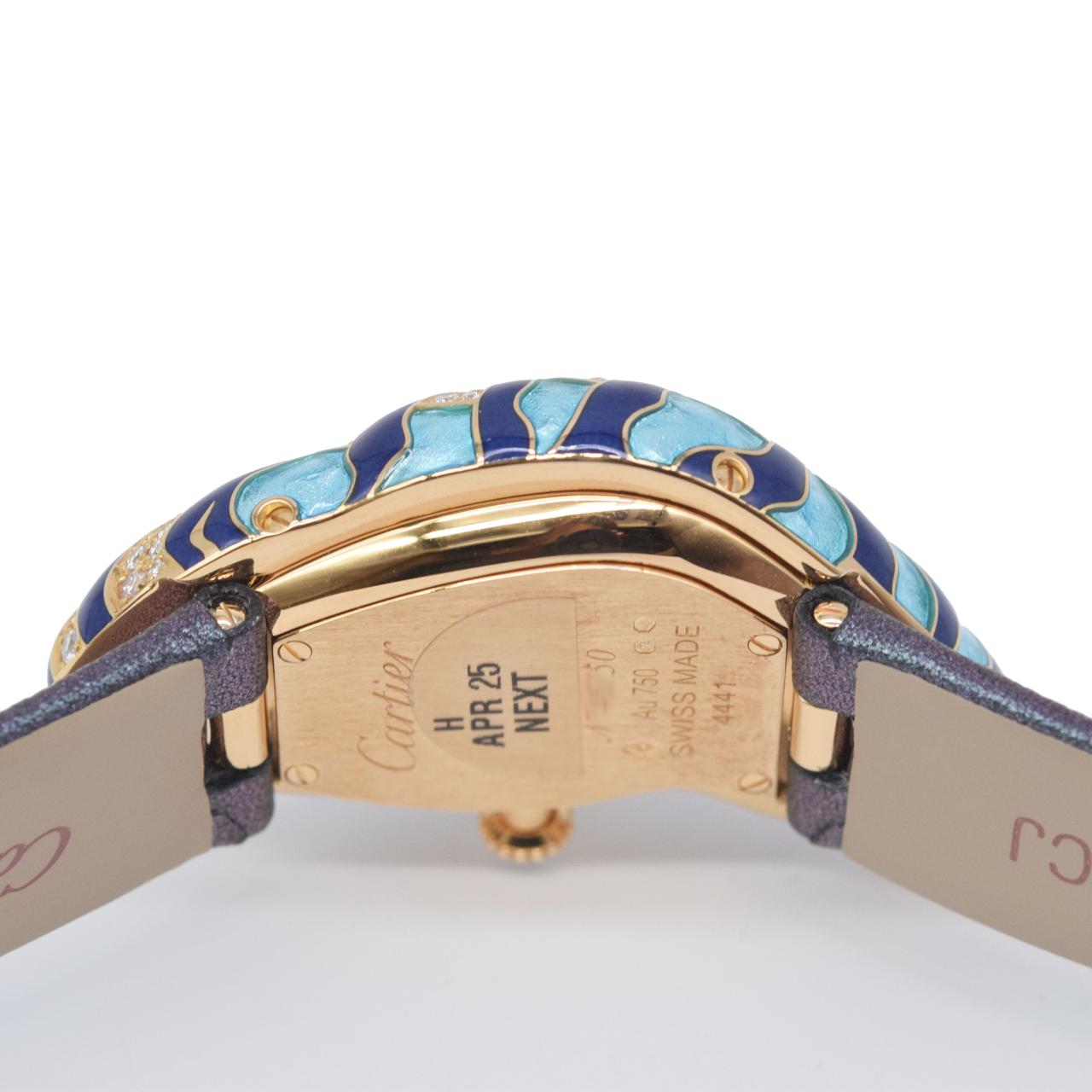 Cartier Crash Tigrée 4441 HP101529 18K Yellow Gold Diamond Enamel